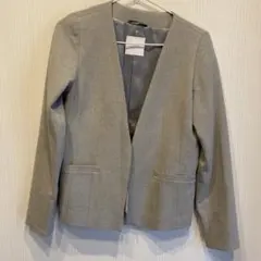 Tonal ノーカラージャケット 36 グレーのサムネイル