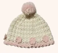 ハンドメイド ニット帽 ポンポン付き ベビー・キッズ用