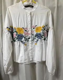 ZARA Trafaluc collection 花柄長袖シャツ M