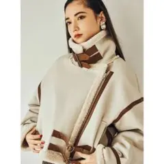 【MURUA】ベルトフェイクムートンブルゾン