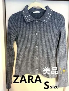 ZARA ⭐︎ジュエルネック　クロップドニットジャケット　新品未使用