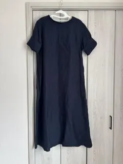 nop de nod ネイビー　ロングワンピース　麻混　ゆったりサイズのサムネイル
