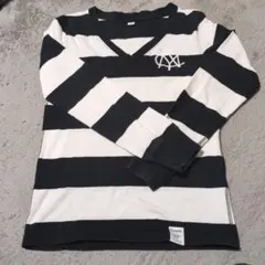 トミーヒルフィガー TOMMY 長袖シャツ Vネック ボーダー カットソー M