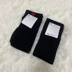 キッズ靴下　ハイソックス　オーバーニー　黒2足セット 22-24cm レディース