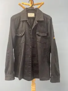 ミリタリーワークシャツ［ブラック/スミクロ］military ワッペン BDUのサムネイル