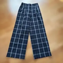 【中古品】PLST プラステ　Mサイズ　チェック　パンツ