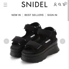 SNIDEL 2025SS厚底スニーカーソールサンダル 黒 Lサイズのサムネイル