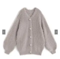 GRL ビジューボタンフェザーニットカーディガン[kz278]