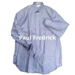 Paul Fredrick アメリカ製 上質コットン100% 長袖シャツ ブルー
