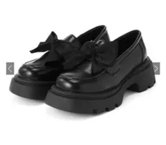 リボン厚底レザーローファー[ci499]