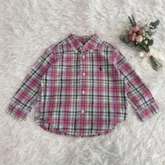 【希少カラー】ラルフローレン ベビー 24M チェック ボタンダウンシャツ
