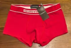 エンポリオアルマーニ　新品　メンズ　ボクサーパンツ(ボックスロゴ/レッドS)
