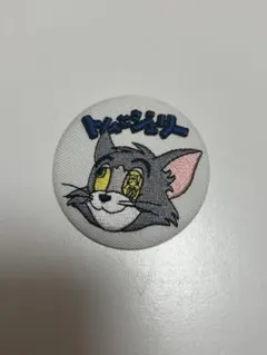 トムとジェリー 刺繍缶バッジ トム カナリア