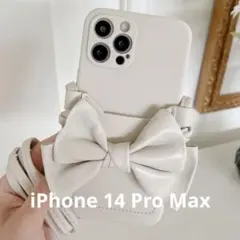 iPhone リボン付きスマホショルダー　韓国風