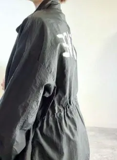 ★MICALLE MICALLE★バックロゴペイント★ブルゾン★黒★