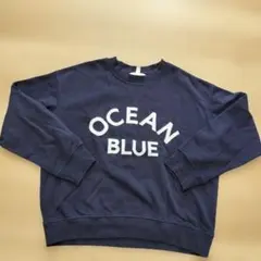 H&M OCEAN BLUE クルーネック スウェット ネイビー Sのサムネイル