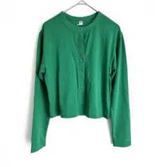UNIQLO UVカット クルーネックカーディガン S グリーン