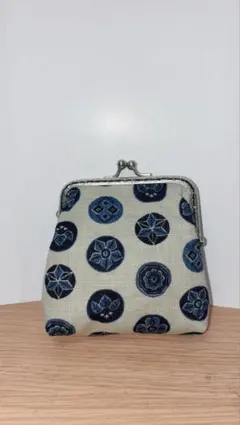 ハンドメイド　花柄がま口マルチポーチ