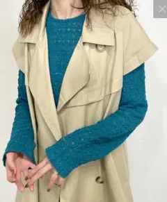 【新品】mystic　ストレッチレースショートTシャツ　グリーン