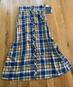 新品 タグ付き　BACK NUMBER 前ボタン ロングスカート　チェック柄　Mのサムネイル