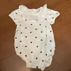 petit main ハート柄ロンパース 80