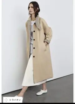 タグ付き新品！ZARAのリバーシブルチェック柄トレンチコート XSサイズ 完売品