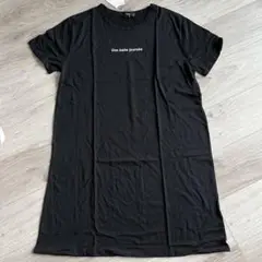 未使用　タグ付き　プリントチュニックTシャツ　L　ブラック　黒　ワンピース　服