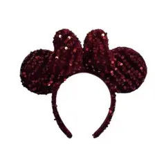 ディズニー　カチューシャ　スパンコール　赤
