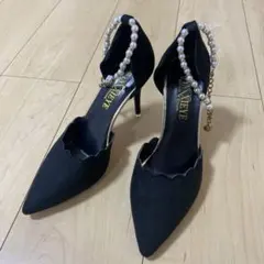 チチュ様専用◆パールチェーン付きブラックハイヒール
