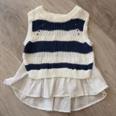 フリル付き　ストライプ　トップス