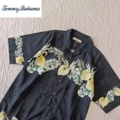 TommyBahama トミーバハマ リーフ シルク 総柄　開襟　ウッドボタンLのサムネイル