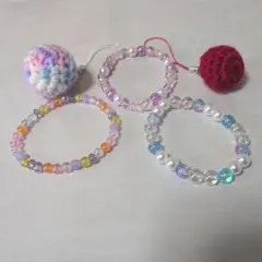 カラフルビーズブレスレットセット