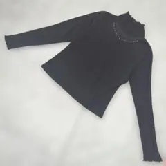 ★b2863 MAJESTIC LEGON【M】タートルネック長袖トップス 黒