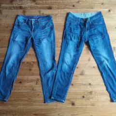 接触冷感　クロップドデニムパンツ　2本