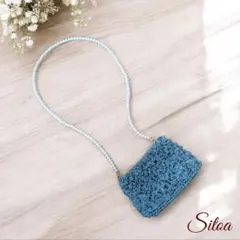 オーガンジーリボンポシェット ターコイズ