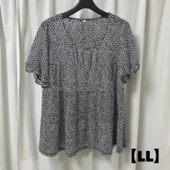 大きいサイズ　ハート柄　ブラウス　LL