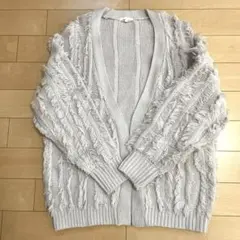 studio CLIP カーディガン　ニット　グレー　羽織り　L