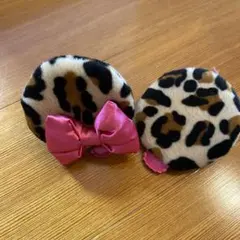 ディズニー　ミニーヘアピン　ヒョウ柄