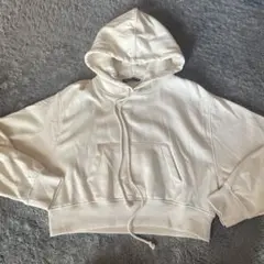 ZARA アイボリー クロップドパーカー