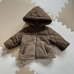 ブラウン キルティング フリース アウター