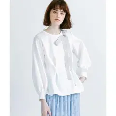 LANVIN en blue リボン付ペプラムカットソー白のサムネイル