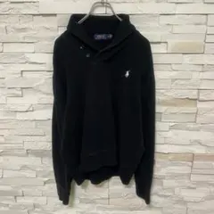 POLO RALPH LAUREN ショールカラー スウェット 人気の黒