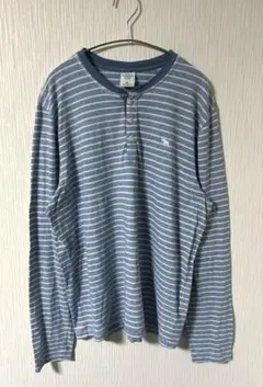 Abercrombie & Fitch ボーダー柄 ヘンリーネック長袖カットソーのサムネイル