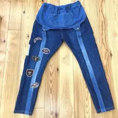 美品 ドラッグストアーズ サイドライン デニムパンツ ワッペン ブタさん ゴムのサムネイル