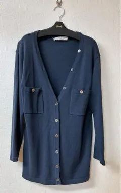 ALPHA CUBIC ネイビーロングカーディガン