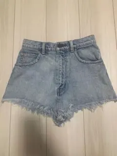 MOUSSY カットオフ フリンジ デニムショートパンツ　size1のサムネイル