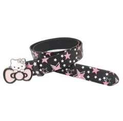 y2k 平成ギャル　金属星柄ベルト　可愛いリボンつけ　黒いベルト　00s