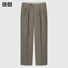 UNIQLO U 2タック ワイドフィットタックチノ 79 カーキ