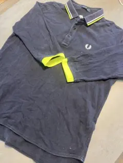 Fred Perry フレッドペリー　ネイビー イエロー　長袖ポロシャツ