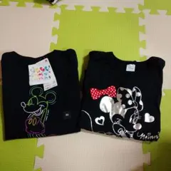 ミッキー&ミニーマウス　夏用女児Ｔシャツ　2枚セット　120センチ